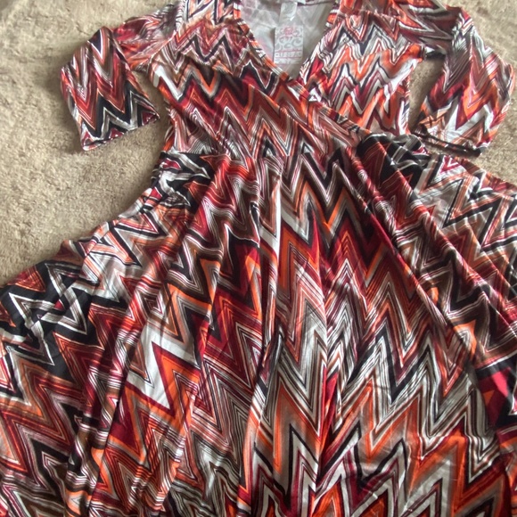 🆕️  Pretty Young Thing ZigZag Pattern Surplice Midi Dress, Size L - Picture 7 of 10